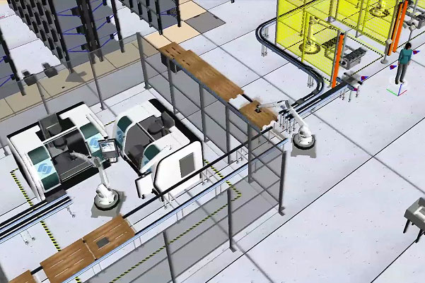 三維工廠仿真軟件-離散物流機(jī)器人編程與PLC